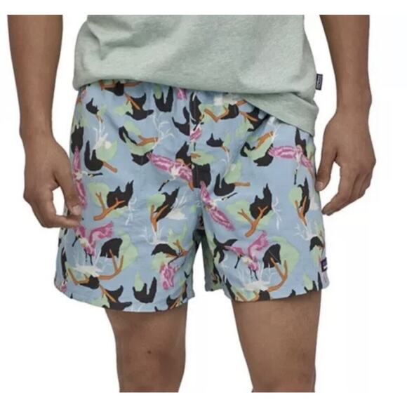 Patagonia Mens Baggies Shorts 5" XL Spoonbills Big Sky Blue Swim Trunks X Large - Picture 1 of 6